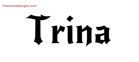 Gothic Name Tattoo Designs Trina Free Graphic