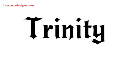 Gothic Name Tattoo Designs Trinity Free Graphic