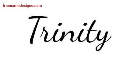 Lively Script Name Tattoo Designs Trinity Free Printout