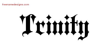 Old English Name Tattoo Designs Trinity Free