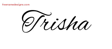 Cursive Name Tattoo Designs Trisha Download Free