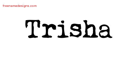 Vintage Writer Name Tattoo Designs Trisha Free Lettering