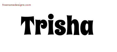 Groovy Name Tattoo Designs Trisha Free Lettering