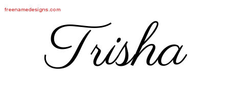 Classic Name Tattoo Designs Trisha Graphic Download