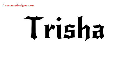 Gothic Name Tattoo Designs Trisha Free Graphic