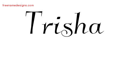 Elegant Name Tattoo Designs Trisha Free Graphic