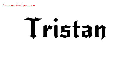 Gothic Name Tattoo Designs Tristan Free Graphic