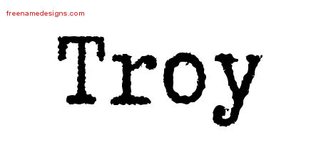 Typewriter Name Tattoo Designs Troy Free Printout