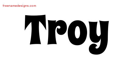 Groovy Name Tattoo Designs Troy Free Lettering