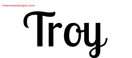 Handwritten Name Tattoo Designs Troy Free Printout