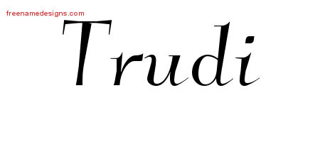 Elegant Name Tattoo Designs Trudi Free Graphic