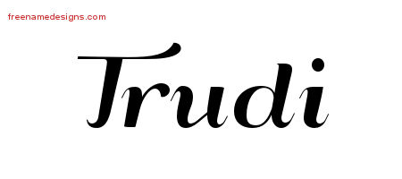 Art Deco Name Tattoo Designs Trudi Printable