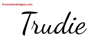 Lively Script Name Tattoo Designs Trudie Free Printout