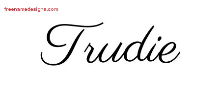 Classic Name Tattoo Designs Trudie Graphic Download