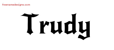 Gothic Name Tattoo Designs Trudy Free Graphic