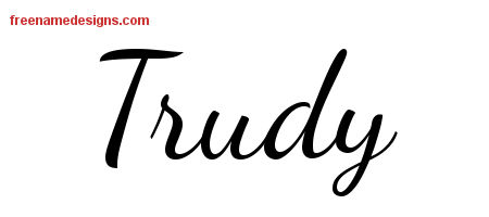 Lively Script Name Tattoo Designs Trudy Free Printout