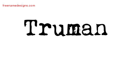 Vintage Writer Name Tattoo Designs Truman Free