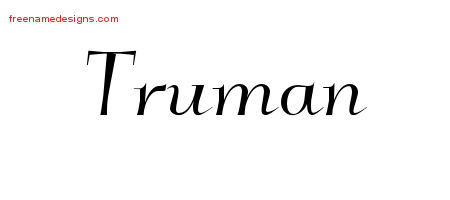 Elegant Name Tattoo Designs Truman Download Free