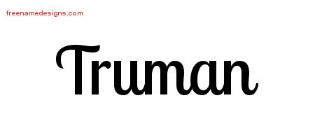 Handwritten Name Tattoo Designs Truman Free Printout