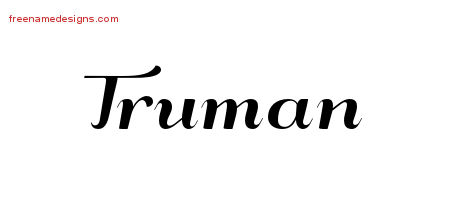 Art Deco Name Tattoo Designs Truman Graphic Download