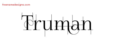 Decorated Name Tattoo Designs Truman Free Lettering