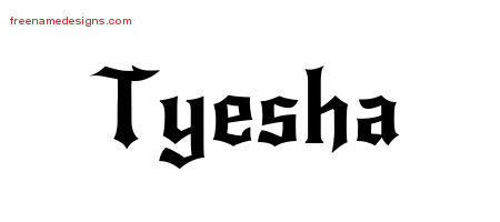 Gothic Name Tattoo Designs Tyesha Free Graphic