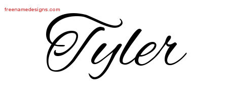 Cursive Name Tattoo Designs Tyler Free Graphic