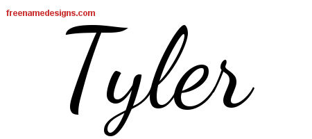 Lively Script Name Tattoo Designs Tyler Free Printout