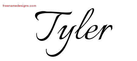 Calligraphic Name Tattoo Designs Tyler Free Graphic