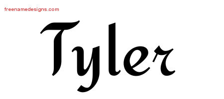 Calligraphic Stylish Name Tattoo Designs Tyler Free Graphic