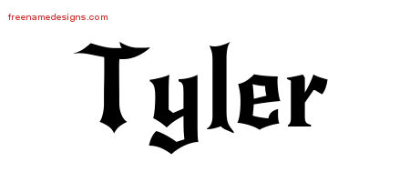 Gothic Name Tattoo Designs Tyler Free Graphic