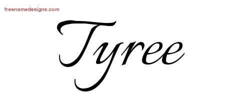 Calligraphic Name Tattoo Designs Tyree Free Graphic