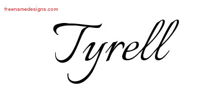 Calligraphic Name Tattoo Designs Tyrell Free Graphic