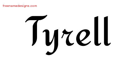 Calligraphic Stylish Name Tattoo Designs Tyrell Free Graphic