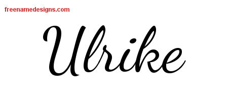 Lively Script Name Tattoo Designs Ulrike Free Printout