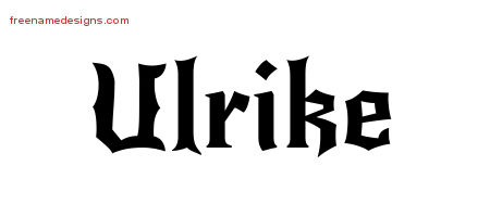 Gothic Name Tattoo Designs Ulrike Free Graphic
