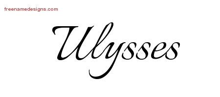 Calligraphic Name Tattoo Designs Ulysses Free Graphic
