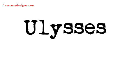 Vintage Writer Name Tattoo Designs Ulysses Free