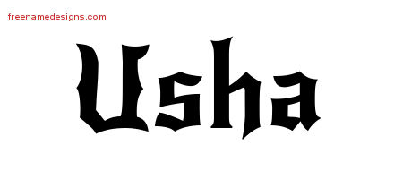 Gothic Name Tattoo Designs Usha Free Graphic