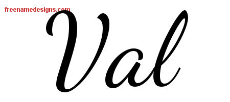 Lively Script Name Tattoo Designs Val Free Download