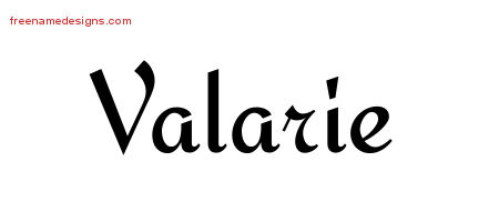 Calligraphic Stylish Name Tattoo Designs Valarie Download Free