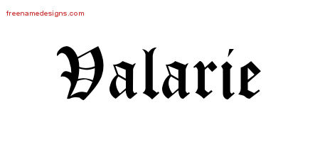 Blackletter Name Tattoo Designs Valarie Graphic Download