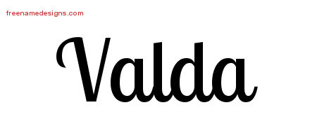 Handwritten Name Tattoo Designs Valda Free Download