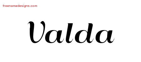 Art Deco Name Tattoo Designs Valda Printable