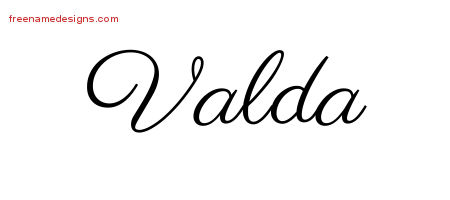 Classic Name Tattoo Designs Valda Graphic Download