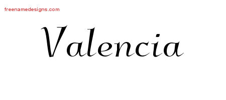 Elegant Name Tattoo Designs Valencia Free Graphic