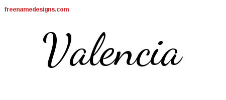 Lively Script Name Tattoo Designs Valencia Free Printout
