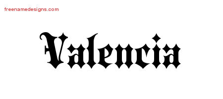 Old English Name Tattoo Designs Valencia Free