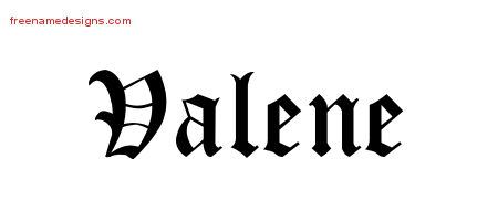 Blackletter Name Tattoo Designs Valene Graphic Download