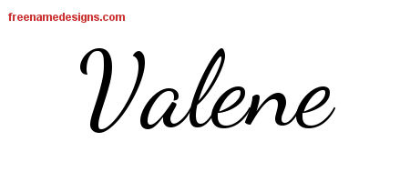 Lively Script Name Tattoo Designs Valene Free Printout